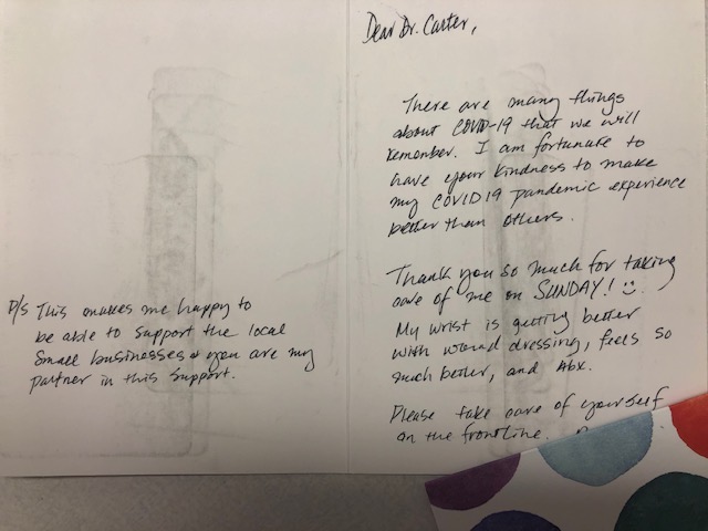 Dr. carter thank you card