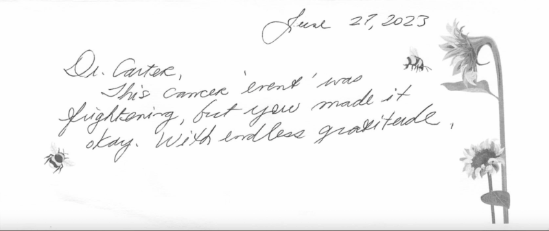 Thank you card for Dr. Carter - Cancer patient