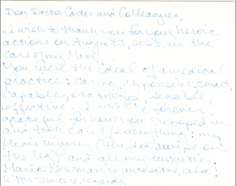 Dear Dr. Carter and Colleagues