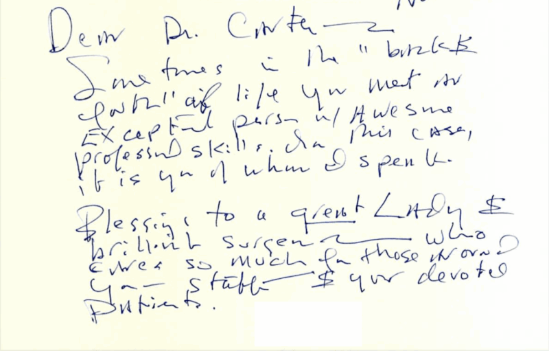 Dear Dr. Carter - Thank you card